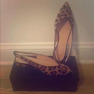J. Crew Pointed-Toe Slingback - LEOPARD - SIZE 8.5